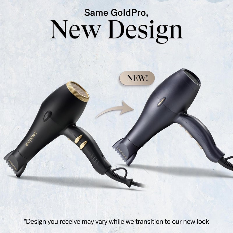 Bio Ionic GoldPro Hair Dryer, Blue, Moisturizing Heat Technology & 24K Gold MX, Ultra-Powerful 1875W AC Motor, Lightweight Blow Dryer with Ergonomic Handle, Multi-Speed Settings - Image 2